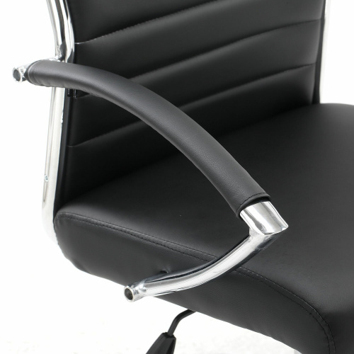 Кресло офисное BRABIX "Style EX-528", экокожа, хром, черное фото 8