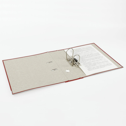 Папка-регистратор BRAUBERG, покрытие пластик, 75 мм, с уголком, красная фото 3