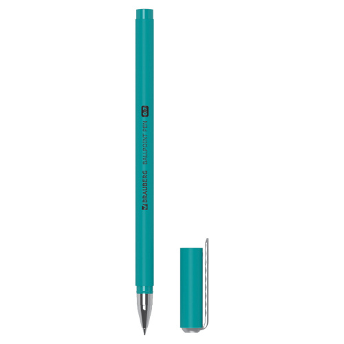 Ручка шариковая BRAUBERG SOFT TOUCH STICK "METALLIC", корпус ассорти, узел 0,7 мм, синяя
