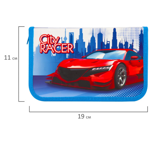 Пенал ПИФАГОР, 1 отделение, ламинированный картон, 19х11 см, "CITY RACER" фото 4