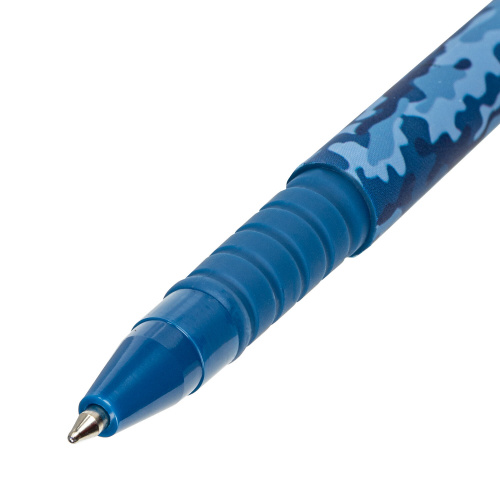 Ручка шариковая BRAUBERG SOFT TOUCH GRIP "MILITARY", узел 0,7 мм, синяя фото 9