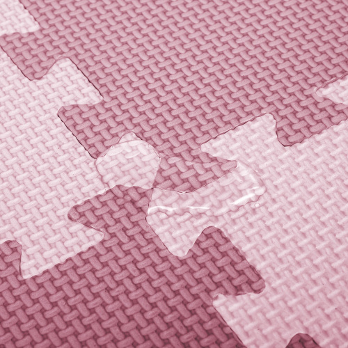 Коврик-пазл напольный ЮНЛАНДИЯ, 0,9х0,9 м, 9 элементов 30х30 см, толщина 1 см, мягкий, розовый фото 9