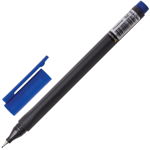 Ручка капиллярная (линер) BRAUBERG "Carbon", трехгранная, линия письма 0,4 мм, синяя фото 10