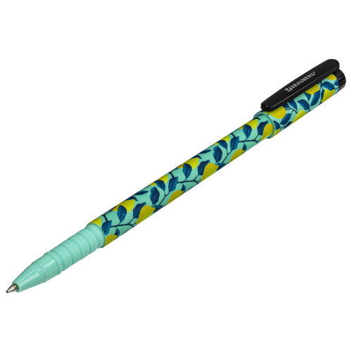 Ручка шариковая BRAUBERG SOFT TOUCH GRIP "CITRUS", мягкое покрытие, узел 0,7 мм, синяя фото 3