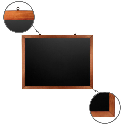 Доска для мела магнитная BRAUBERG, 60х90 см, черная, деревянная окрашенная рамка фото 2