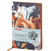 Ежедневник недатированный А5 (138х213 мм), BRAUBERG VISTA, под кожу, гибкий, 136 л., "Rose flower"