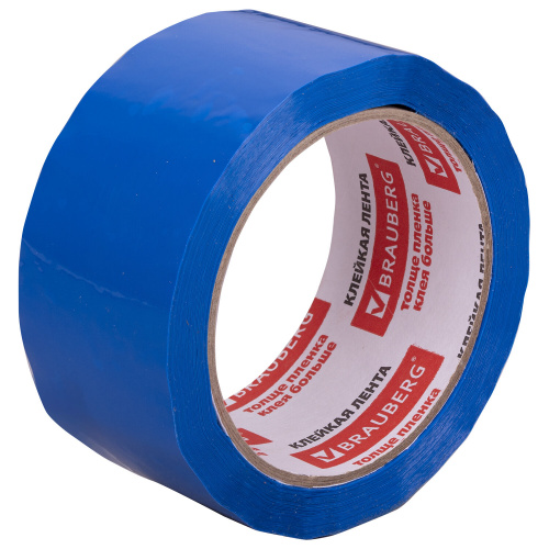 Клейкая лента упаковочная BRAUBERG, 48 мм х 66 м, толщина 45 микрон, синяя фото 4