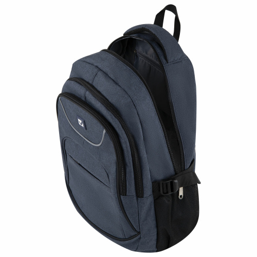 Рюкзак BRAUBERG, 46х31х18 см, универсальный, 3 отделения, темно-синий фото 6