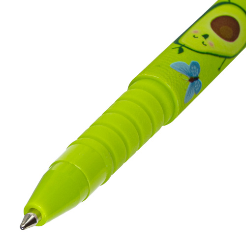 Ручка шариковая BRAUBERG SOFT TOUCH GRIP "AVOCADO", мягкое покрытие, узел 0,7 мм, синяя фото 5