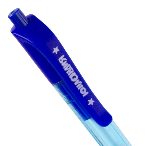 Ручка шариковая масляная автоматическая с грипом ЮНЛАНДИЯ COLOR MIX, линия письма 0,35 мм, синяя фото 10