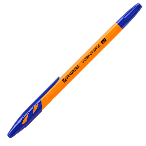 Ручка шариковая BRAUBERG "ULTRA ORANGE", узел 0,7 мм, синяя фото 6