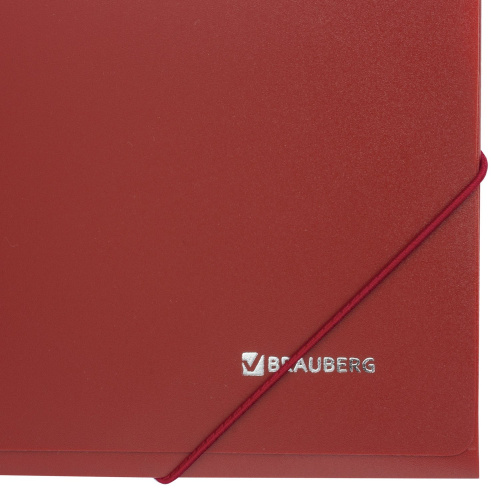 Папка на резинках BRAUBERG, стандарт, до 300 листов, 0,5 мм, красная фото 6
