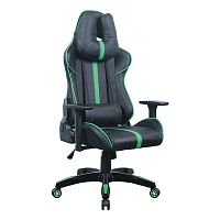 Кресло компьютерное BRABIX "GT Carbon GM-120", две подушки, экокожа, черное/зеленое