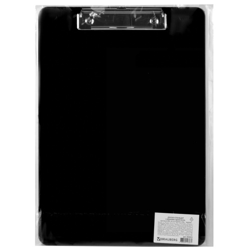 Доска-планшет BRAUBERG "SOLID", А4, 2 мм, с прижимом, пластик, черная фото 5