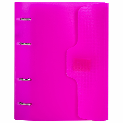 Тетрадь на кольцах А5 175х220 мм, 120 л., пластик, на липучке, с разделителями, BRAUBERG, Розовый, 404635 фото 8