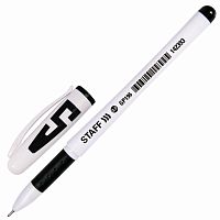 Ручка гелевая с грипом STAFF "Manager", корпус белый, игольчатый узел 0,5 мм, черная