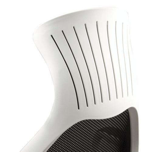 Кресло офисное BRABIX PREMIUM "Genesis EX-517", пластик белый, ткань/экокожа/сетка черная фото 3