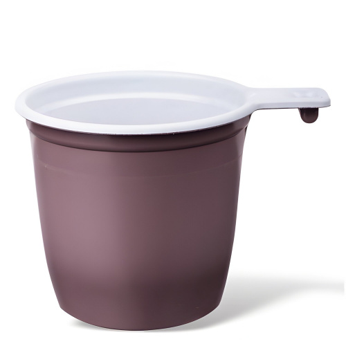 Чашка одноразовая для чая и кофе LAIMA, 200 мл, 50 шт., пластик, бело-коричневые фото 5
