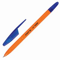 Ручка шариковая масляная STAFF "X-100", корпус оранжевый, линия письма 0,7 мм, синяя