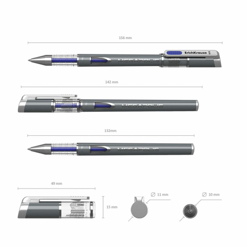 Ручка гелевая ERICH KRAUSE "Megapolis Gel", корпус с печатью, линия письма 0,4 мм, черная фото 4