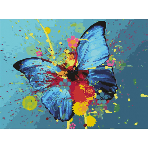 Картина по номерам ОСТРОВ СОКРОВИЩ "Голубая бабочка", 40х50 см, 3 кисти, акриловые краски фото 8
