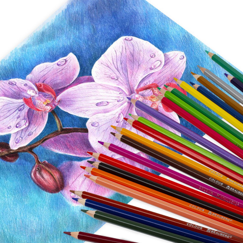 Карандаши цветные BRAUBERG PREMIUM, 18 цветов, шестигранные, грифель мягкий 3,3 мм фото 3