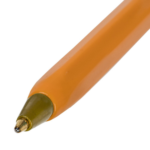 Ручка шариковая STAFF "Basic Orange BP-01", письмо 750 метров, длина корпуса 14 см, синяя фото 7