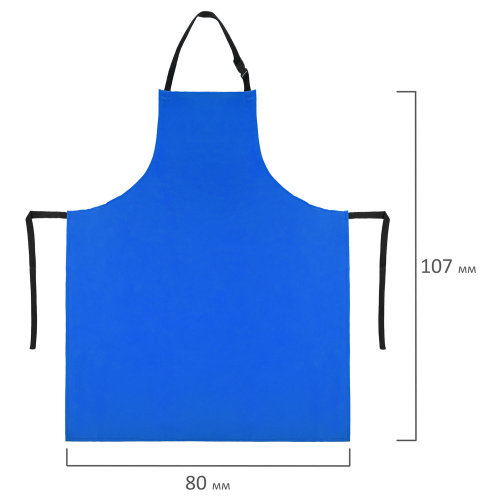 Фартук защитный ГРАНДМАСТЕР, объем груди 104-112, рост 164-176, из винилискожи, синий фото 3