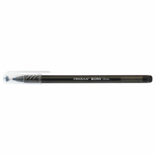 Ручка шариковая масляная PENSAN "Buro", ЧЕРНАЯ, игольчатый узел 1 мм, линия письма 0,8 мм, 2270 фото 6