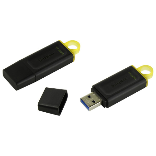 Флеш-диск 128GB KINGSTON DataTraveler Exodia, разъем USB 3.2, черный/желтый фото 3