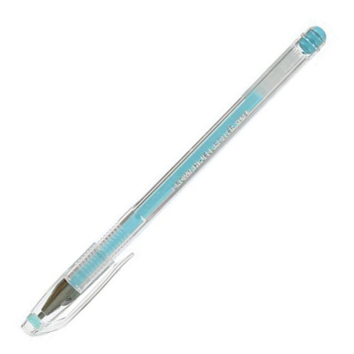 Ручка гелевая CROWN "Hi-Jell Pastel", голубая пастель, узел 0,8 мм, линия письма 0,5 мм фото 2
