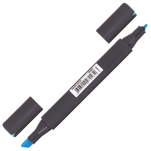 Маркер для скетчинга двусторонний BRAUBERG ART CLASSIC, 1 мм-6 мм , пастельный голубой фото 9