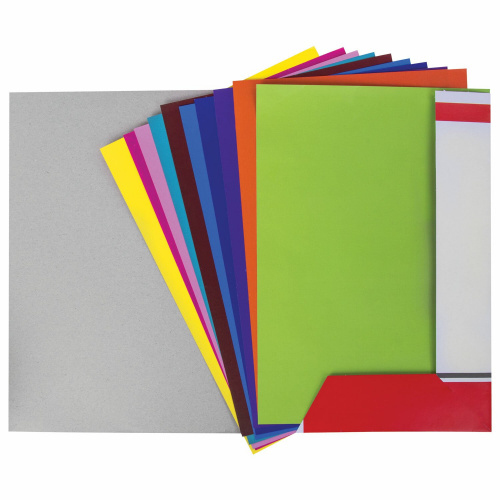 Цветная бумага BRAUBERG "Дельфин", А4, двухцветная мелованная, 10 листов, 20 цветов, в папке фото 2