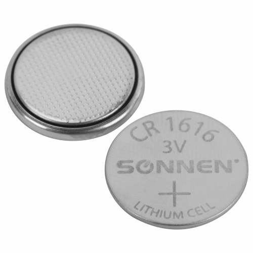 Батарейка литиевая CR1616 1 шт. "таблетка, дисковая, кнопочная", SONNEN Lithium, в блистере, 455598 фото 5