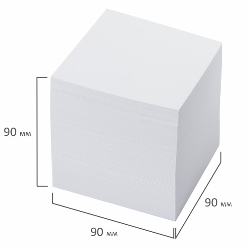 Блок для записей BRAUBERG, проклеенный, куб 9х9х9 см, белизна 95-98%, белый фото 3
