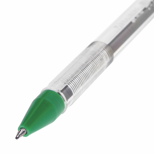 Ручка шариковая масляная BRAUBERG "Rite-Oil", корпус прозрачный, линия письма 0,35 мм, зеленая фото 9