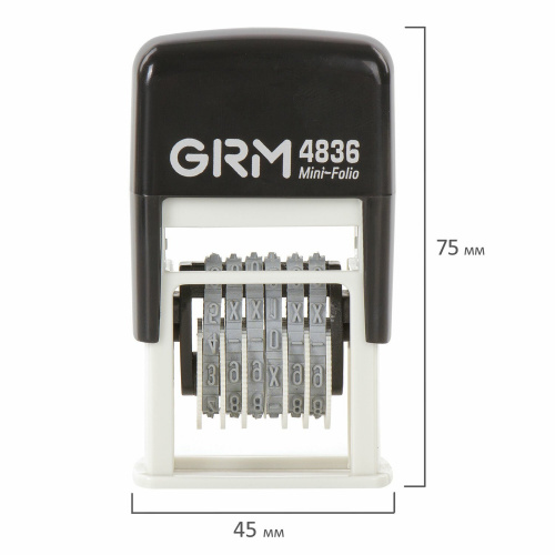 Нумератор GRM, 6-разрядный, оттиск 15х3 мм, синий фото 4