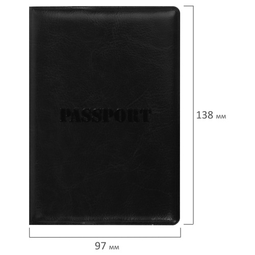 Обложка для паспорта STAFF, полиуретан под кожу, черная фото 4