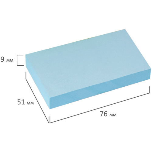 Блок самоклеящийся (стикеры) BRAUBERG, 76х51 мм, 100 л., голубой фото 5