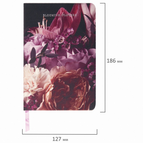 Ежедневник недатированный B6 (127х186 мм), BRAUBERG VISTA, под кожу, твердый, 136 л., "Flowers" фото 5