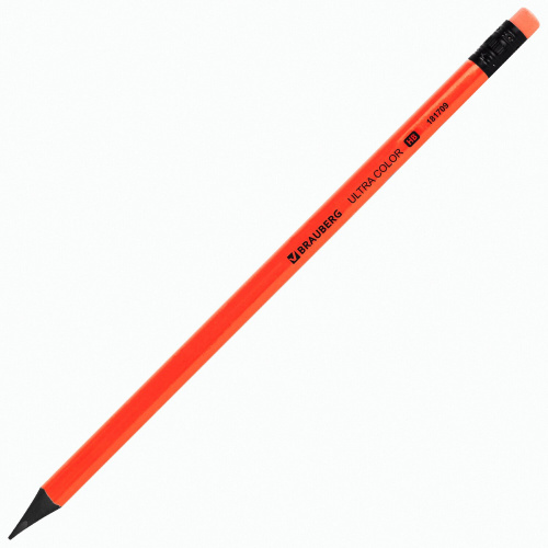 Набор карандашей чернографитных BRAUBERG "ULTRA COLOR" 4 шт., HB, с ластиком, пластиковые фото 10