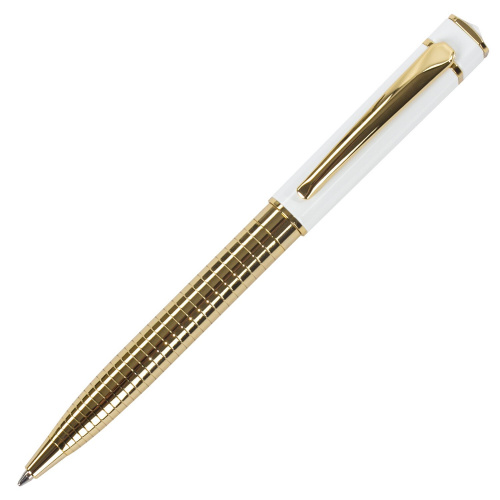 Ручка подарочная шариковая GALANT "Mont Pelerin", корпус золотистый с белым, синяя фото 2