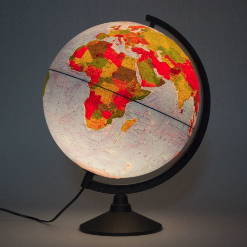 Глобус физический/политический Globen Классик, диаметр 320 мм, с подсветкой, рельефный фото 2