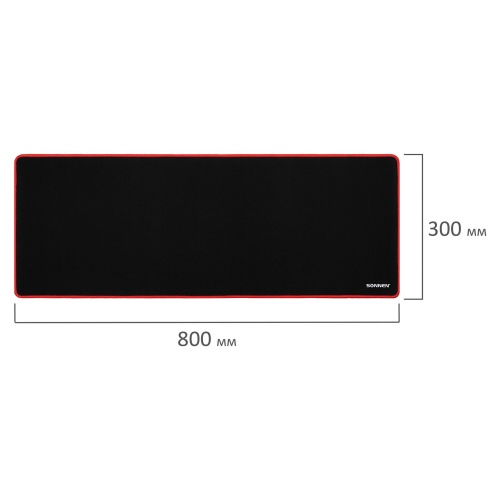 Коврик компьютерный для мыши и клавиатуры SONNEN "BLACK TITAN XL", 800x300x3 мм, черный фото 3