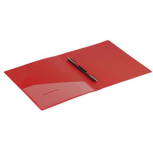 Папка BRAUBERG "Contract", с металлич скоросшивателем и внутрен карманом, до 100 л., 0,7 мм, красная фото 4