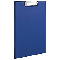 Папка-планшет BRAUBERG, А4, с прижимом и крышкой, картон/ПВХ, синяя