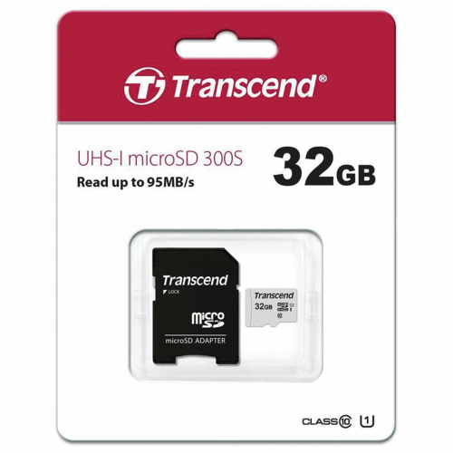 Карта памяти TRANSCEND UHS-I U3, 95 Мб/сек, адаптер, microSDHC 32 GB фото 2