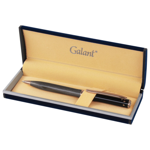 Ручка подарочная шариковая GALANT "FACTURA", корпус черный/оружейный металл, синяя фото 9