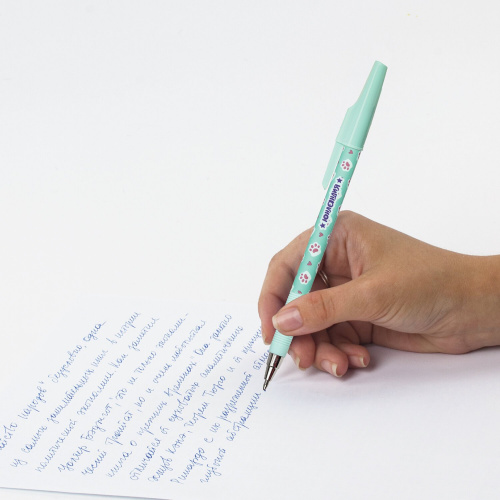 Ручка шариковая ЮНЛАНДИЯ "GLAMOUR CAT", синяя, линия письма 0,35 мм фото 8