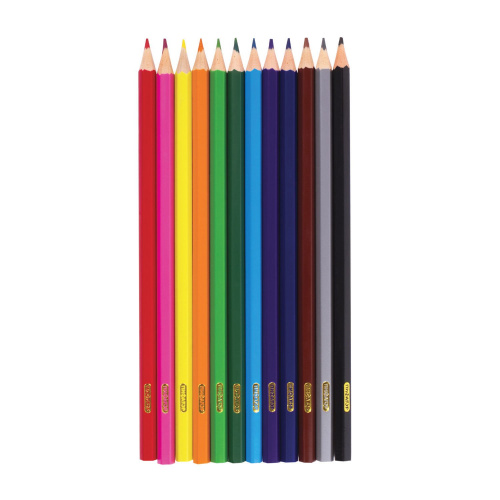 Карандаши цветные ПИФАГОР "ЖИРАФ", 12 цветов, пластиковые, классические заточенные фото 6